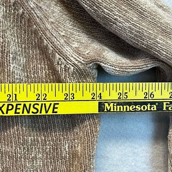 STORYBOOK KNITS Cardigan Sweater Women's 2X Tan Faux Fur Animal Print Trim - Picture 7 of 13